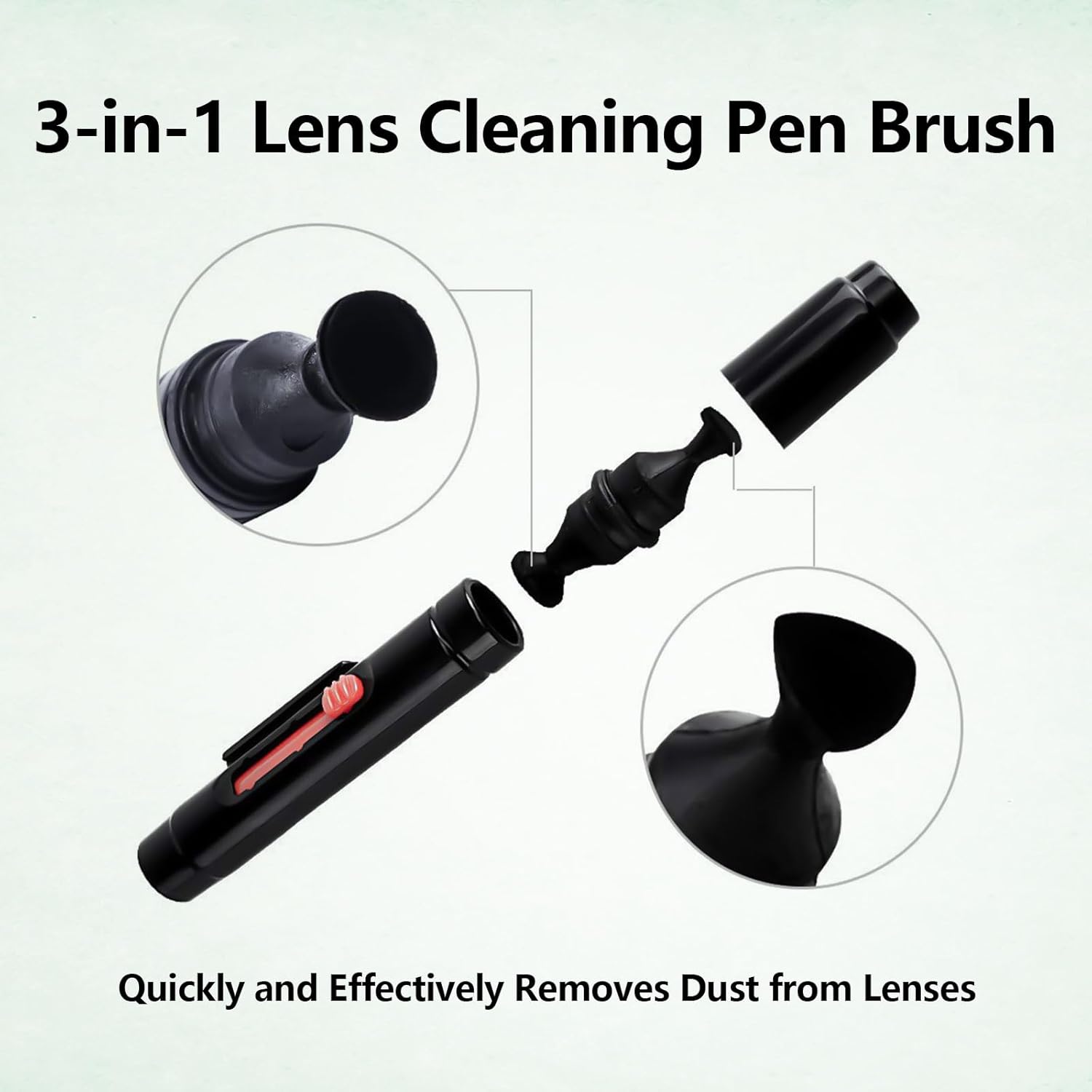 3Pcs Camera Lens Cleaning Kit Including Camera Cleaning Pen Brush Air Blaster Blower and Lens Brush Blower Brush Dust Cleaner for SLR Camera Telescope Magnifying Glass Photography - Image 4