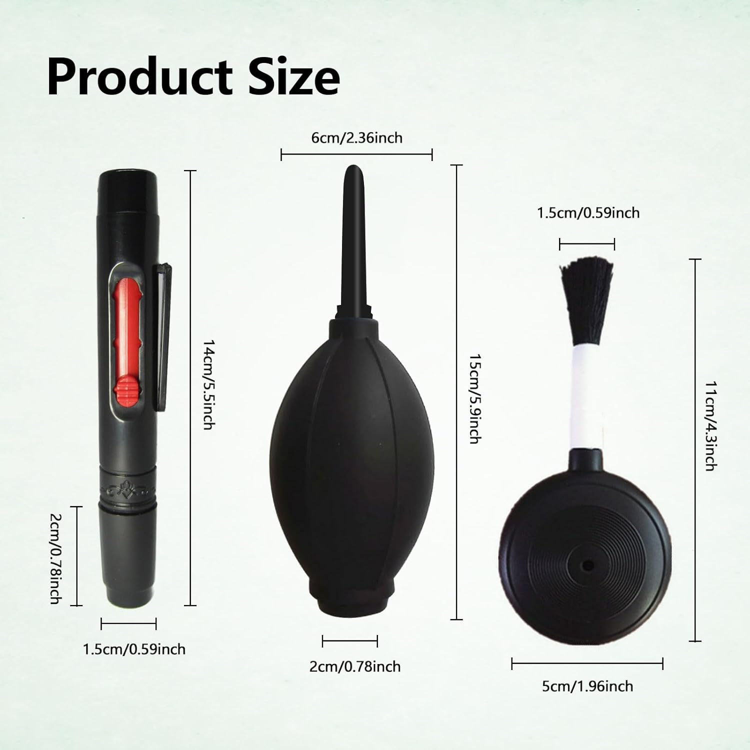 3Pcs Camera Lens Cleaning Kit Including Camera Cleaning Pen Brush Air Blaster Blower and Lens Brush Blower Brush Dust Cleaner for SLR Camera Telescope Magnifying Glass Photography - Image 7