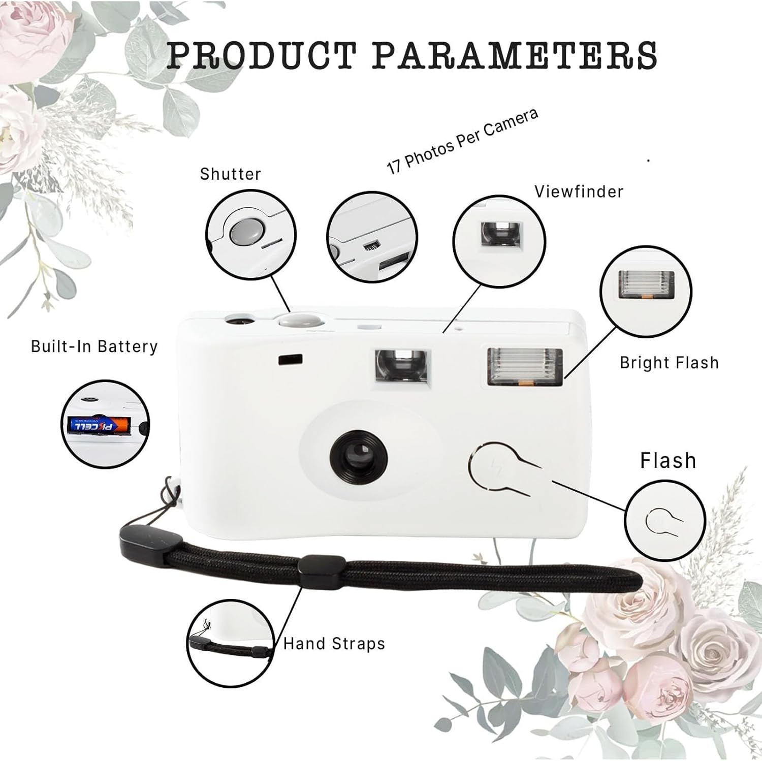 8 Pack of Disposable Cameras for Wedding Bulk Single Use Flash 35mm 17 Film 200 ISO Film Camera for Birthday Concert Travel Anniversary Party Supplies - Image 2