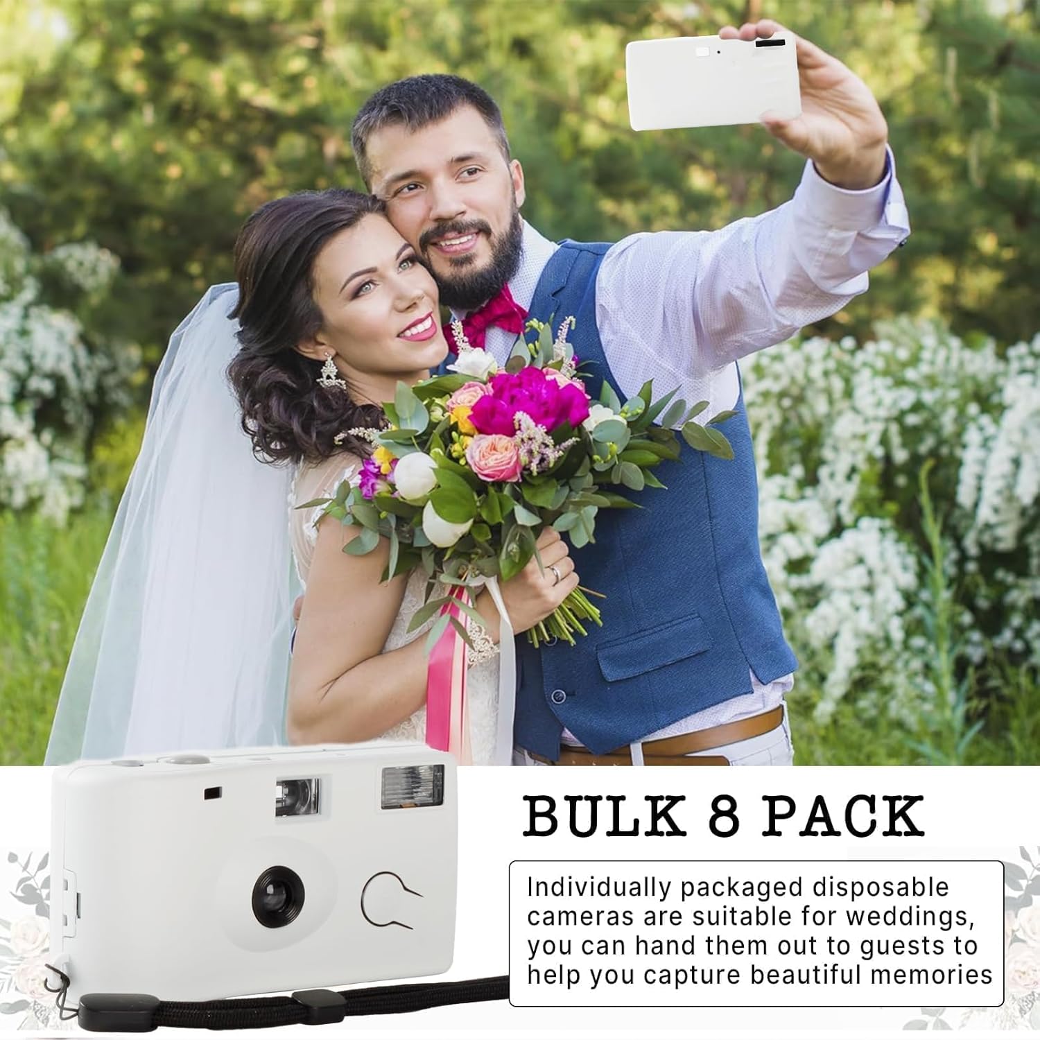 8 Pack of Disposable Cameras for Wedding Bulk Single Use Flash 35mm 17 Film 200 ISO Film Camera for Birthday Concert Travel Anniversary Party Supplies - Image 6