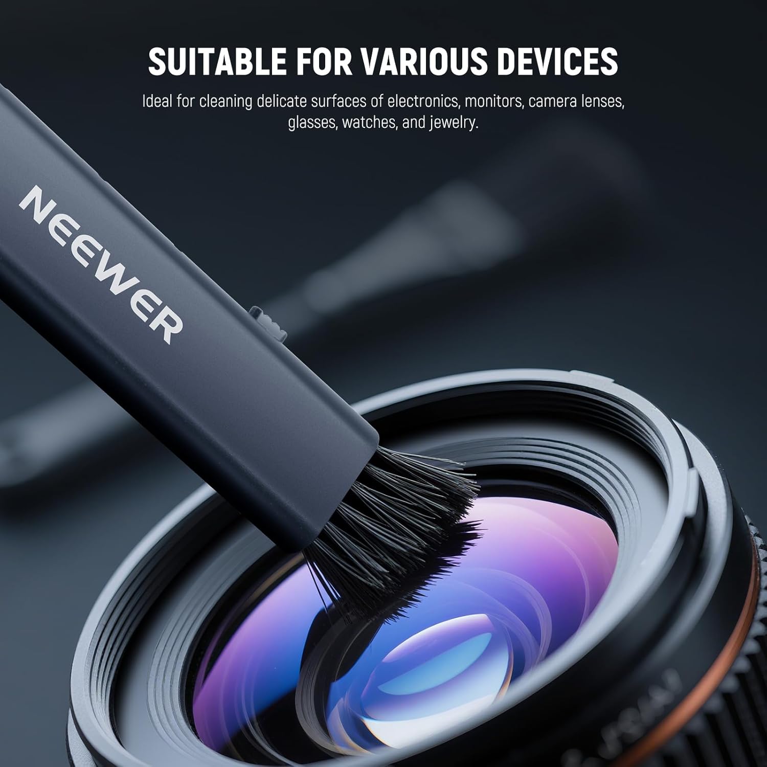 NEEWER 2 in 1 Camera Lens Cleaning Kit, 1x Lens Brush Pen + 1x Cleaning Cloth, for DSLR Camera, Electronics, Smartphones, Tablets, HM-45 - Image 2