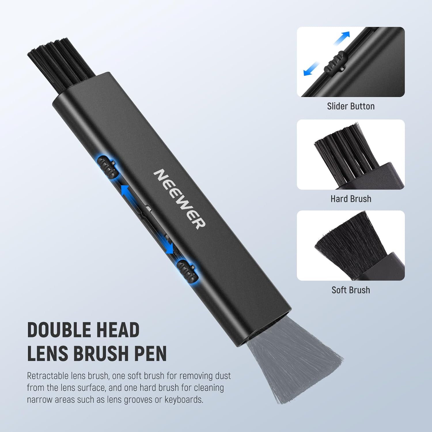 NEEWER 2 in 1 Camera Lens Cleaning Kit, 1x Lens Brush Pen + 1x Cleaning Cloth, for DSLR Camera, Electronics, Smartphones, Tablets, HM-45 - Image 3