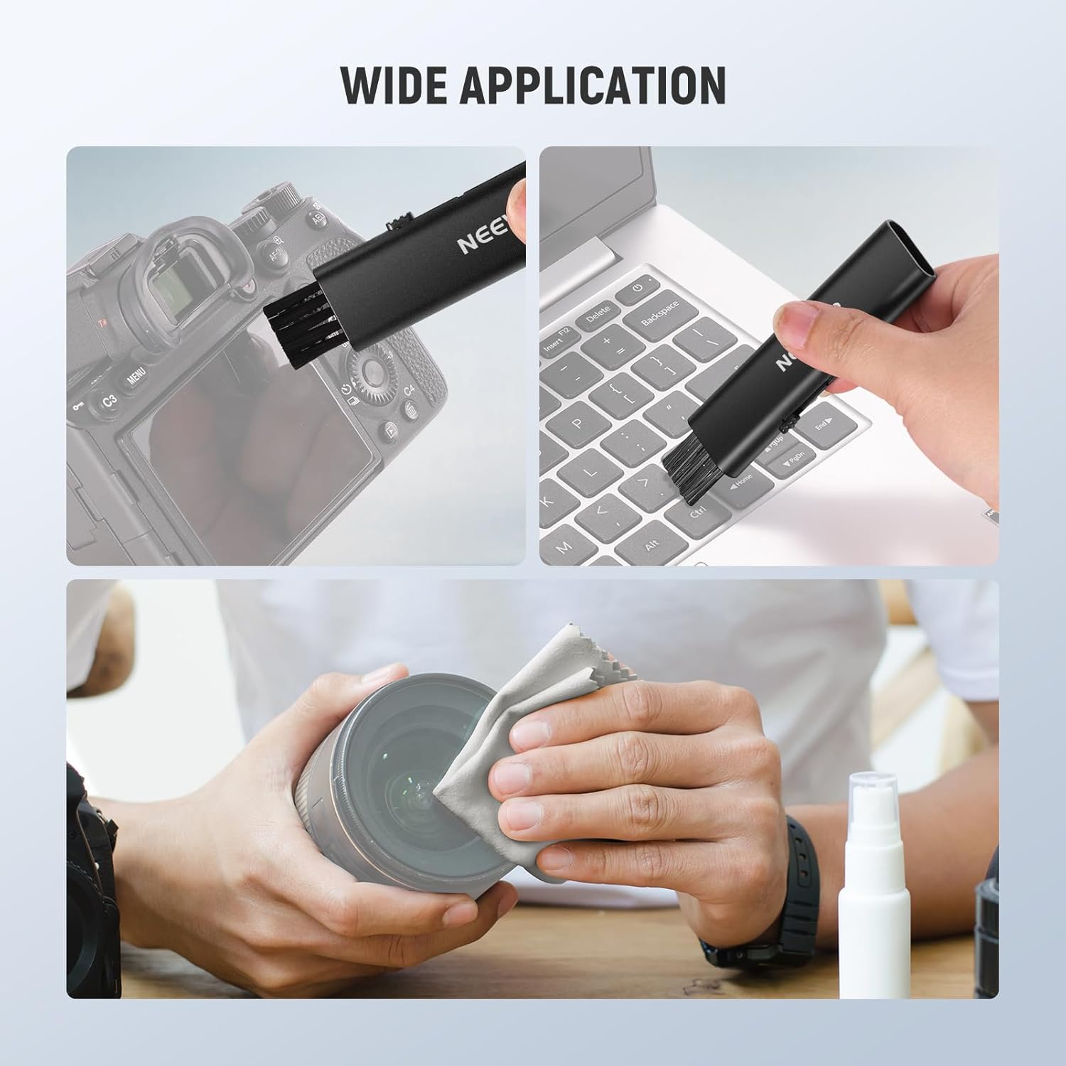 NEEWER 2 in 1 Camera Lens Cleaning Kit, 1x Lens Brush Pen + 1x Cleaning Cloth, for DSLR Camera, Electronics, Smartphones, Tablets, HM-45 - Image 7