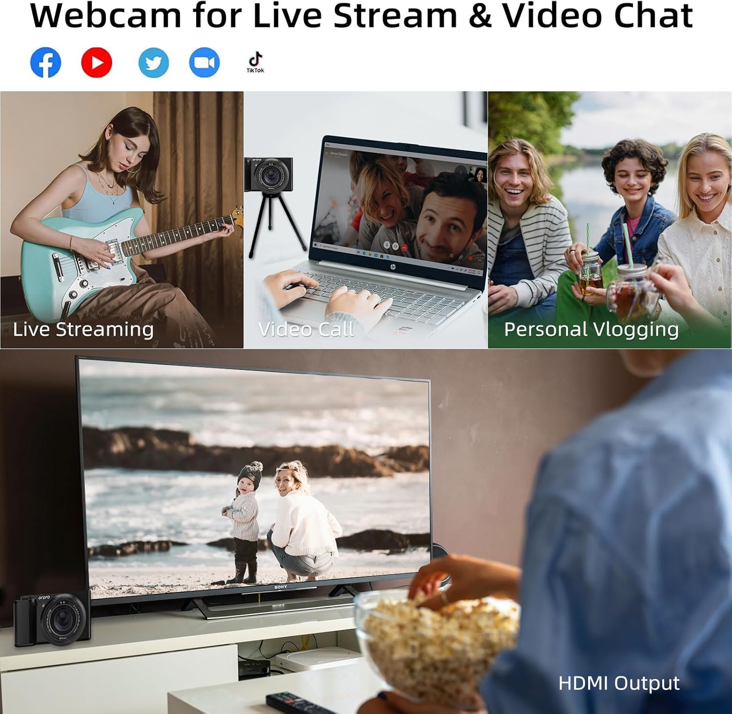 ORDRO G730 5K Mirrorless Camera 12x Optical Zoom, 3.2" Vari-Angle Touchscreen, Auto/Manual Focus for Vlogging and Photography - Image 3